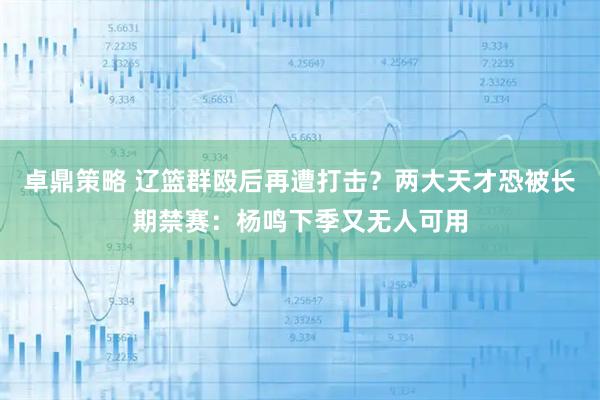 卓鼎策略 辽篮群殴后再遭打击？两大天才恐被长期禁赛：杨鸣下季又无人可用