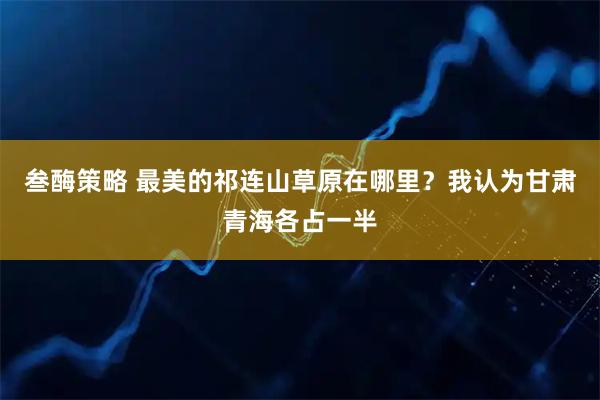 叁酶策略 最美的祁连山草原在哪里？我认为甘肃青海各占一半