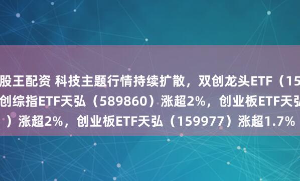 股王配资 科技主题行情持续扩散，双创龙头ETF（159603）涨超3%，科创综指ETF天弘（589860）涨超2%，创业板ETF天弘（159977）涨超1.7%
